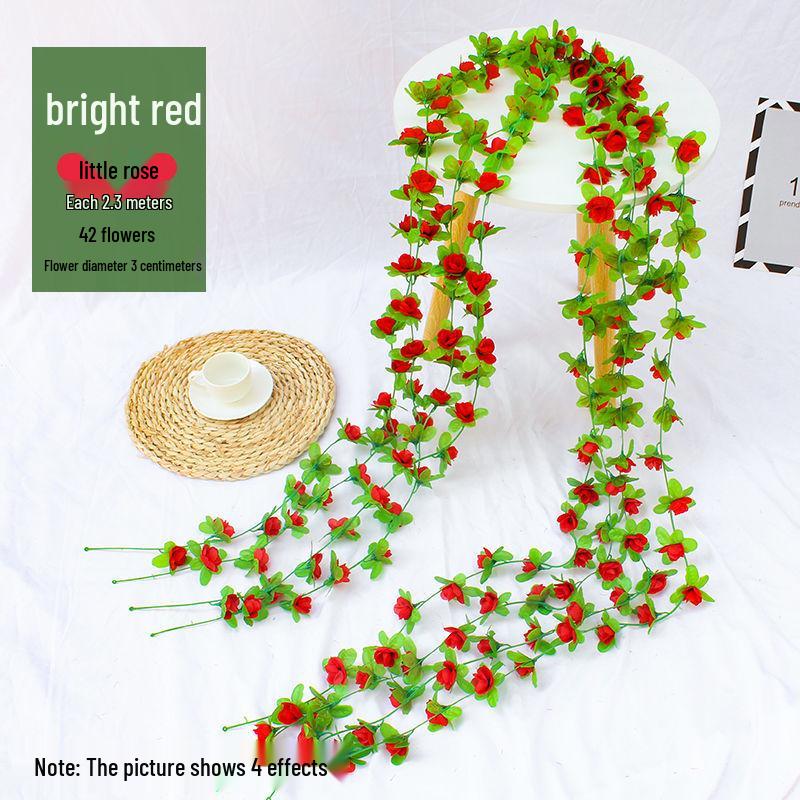 Artificial Rose Vine Garland for Air Conditioning Pipe Decoration