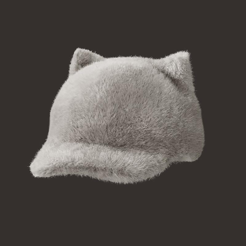 Kitten Baseball Hat for Girls Women Ear Furry Casual Hat for Sports Gym Mountain Camping Hat Outdoor Activity