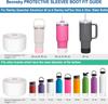 2Pcs Silicone Boot for Stanley Quencher Tumbler Protective Cup Bottom Sleeve Cover Cup Accessories Fits H2.0 30oz 40oz