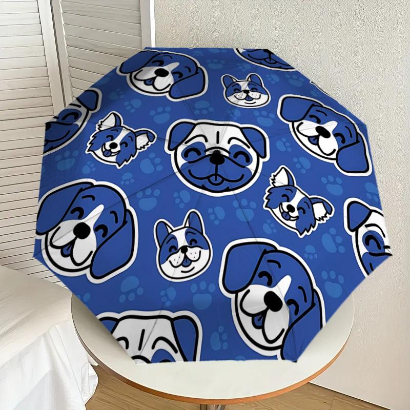 

1pc Dogs, Blue Paws Automatic Folding Umbrella, Heavy-Duty 8-Rib Construction, Perfect for Everyday yy251114156