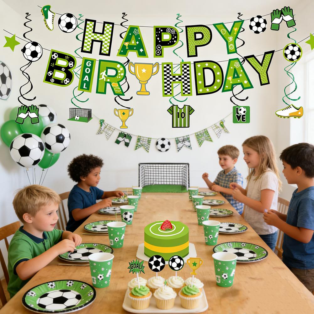 Soccer Sports Party Banners Theme Party Hanging Decorations Paper Garland For Teens Birthday Football Party Home Classroom Decor