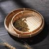 3Pcs/Set Bamboo Round Storage Tray Fruit Handwoven Vegetable Container Cake Plate Basket Kitchen