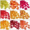 200pcs Artificial Maple Autumn Leaves Plastic Fake Leaves Fake Autumn Maple Leaves Halloween Holiday Wedding Party Decoration