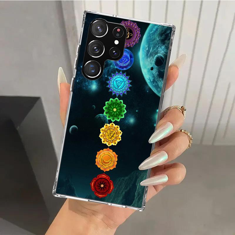 Yoga Chakra Spiritual Energy Universe Phone Case for Samsung Galaxy S26 S24 S23 Ultra S25 Edge S22 S21 Plus S20 FE + Soft Print