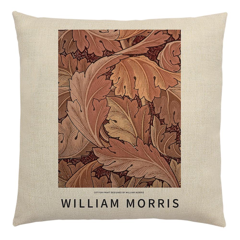 William Morris Painting Cushion Cover for Sofa Throw Pillow Cover Vintage Linen Pillow Case Home Decoration Leaf Plants Printing
