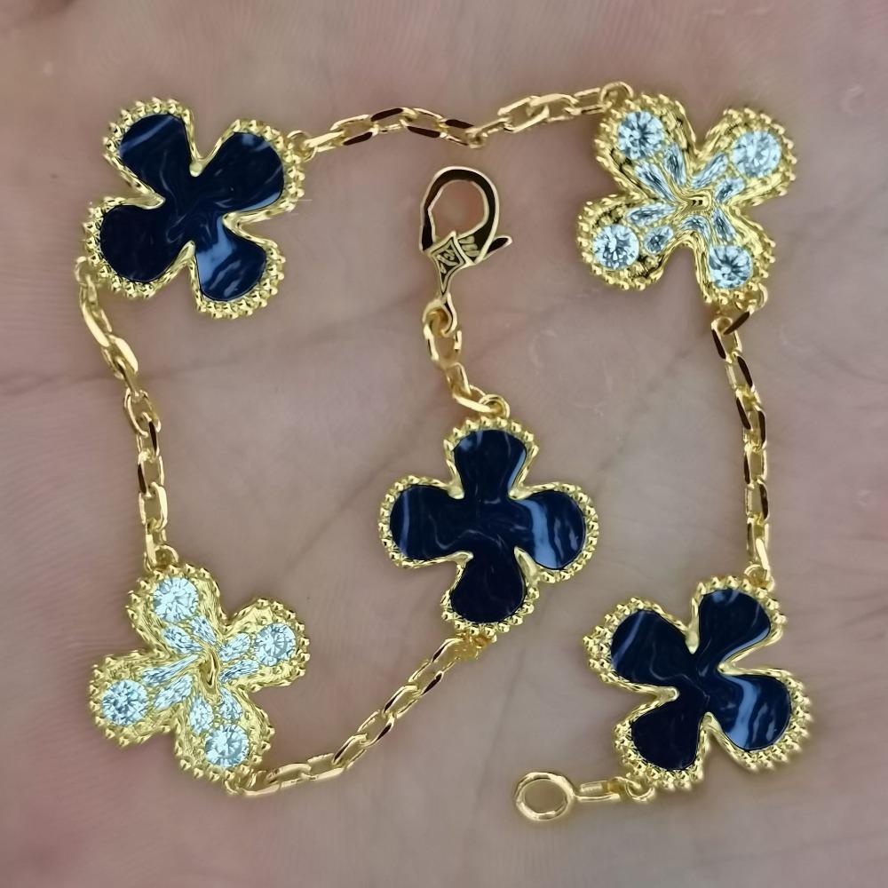 High Version Four-leaf Clover Bracelet Female Mother-of-pearl Agate Five-flower Ladies Bracelet