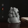 Qilin Green Sandstone Lion Statue Pen Holder Creative Desk Ornament