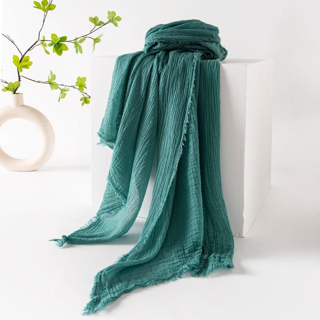 Spring Summer Scarves Imitation Cotton Linen Pure Color Simple Sun Protection Shawl Women's High-end Sense Long Silk Scarf Tourist Headscarf Wholesale