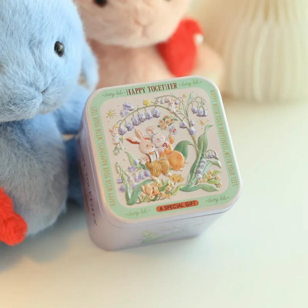 

Tinplate Easter Candy Box Square Easter Gift Tins Easter Bunny Printing Tin Wedding Gift E