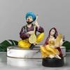 Harz Rajasthani Traditionelles Paar mit Musikinstrumenten für Heimdekoration - (Set aus 2, Mehrfarbig)