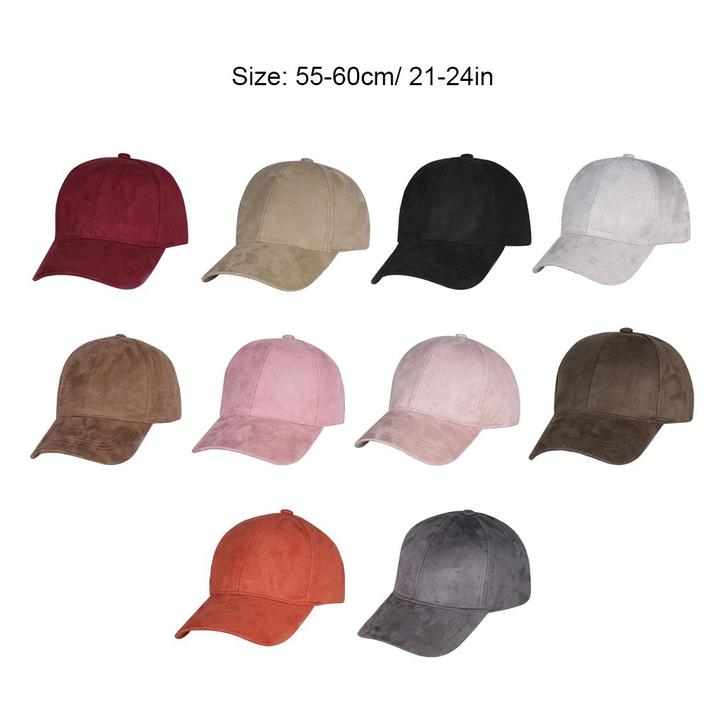 Unisex Adjustable Suede Baseball Cap Hat Solid Color Outdoor Sports Sun Hats