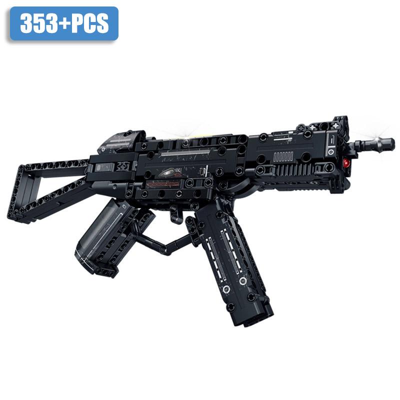 Military MOC M2 Machine Gun Sniper Rifle K98 MP5 AK47 M4A1 Gatling Gun Building Blocks DIY UZI Weapon Bricks Toys For Kids Gifts
