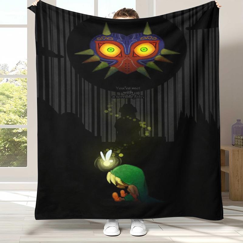 Retro Z-Zelda Cartoon Link Games Flannel Blanket,Ultra Soft Warm Plush Throw for Home Bedroom Bed Sofa Cover Camping Picnic kid