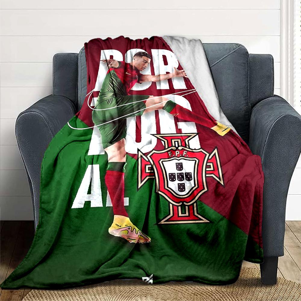 Portugal Football Spirit printed flannel breathable and warm blanket, a stylish home gift, suitable for home, office and bedspread use. 0713a15