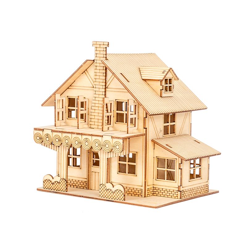 1:Casă Prefabricată din Lemn, Model Kit de Asamblare DIY, Constructor din Lemn, Materiale de Arhitectură, Scara 1:50
