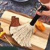 2 ks BBQ grilovací mop s vyměnitelnou hlavou, dřevěná rukojeť, BBQ štětec na namáčení, velký štětec na koření masa
