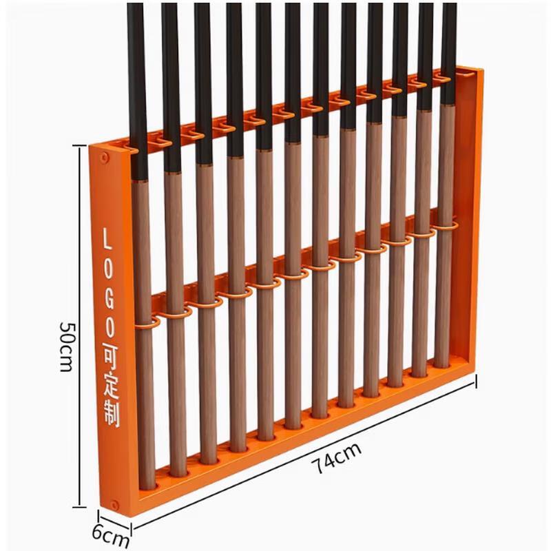 

Wall-Mounted Metal 12-Cue Billiard Rack