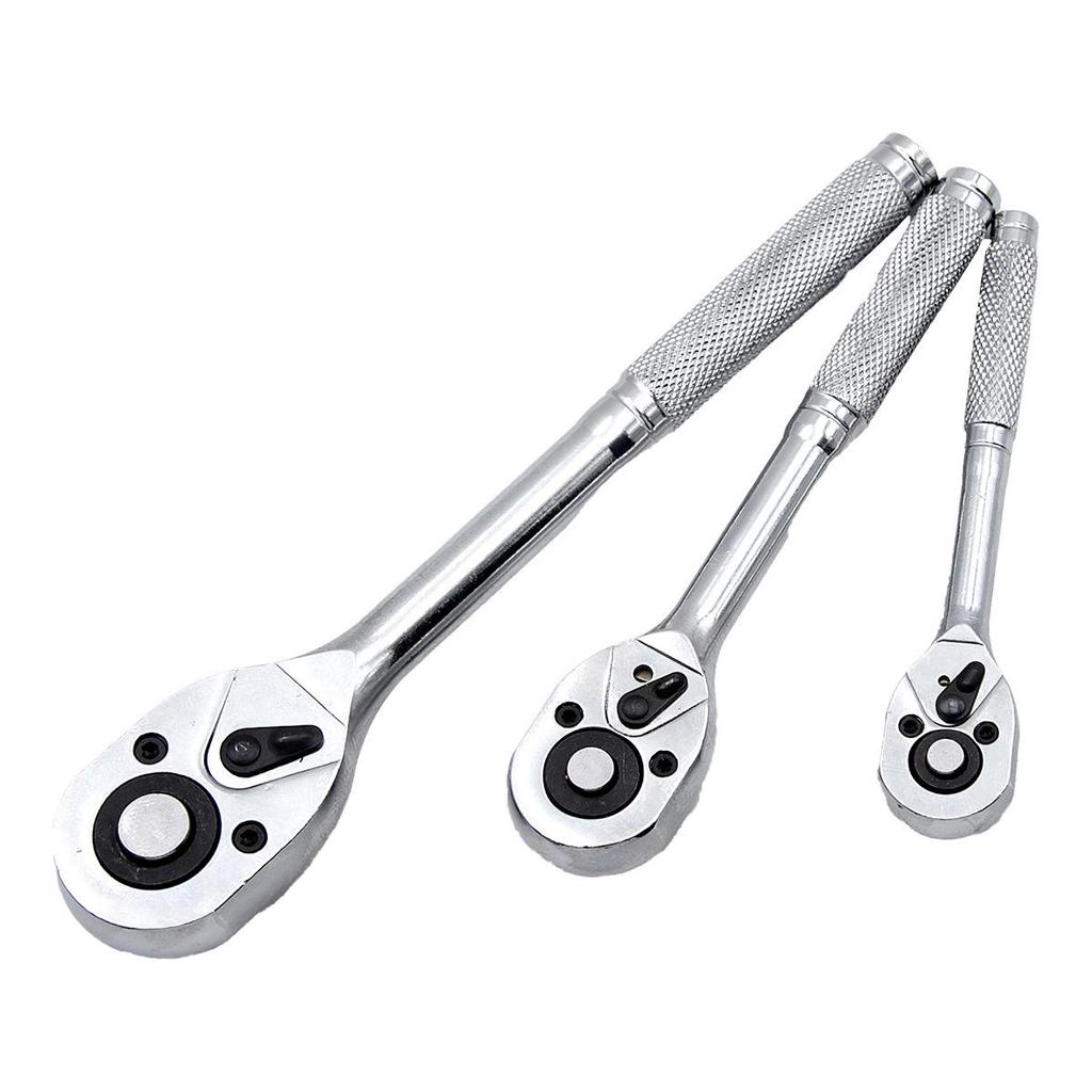 Dreiteiliges Knarrenschlüssel-Set: 1/2" Groß, 3/8" Mittel, 1/4" Schnellwechsel-Schraubenschlüssel für die Autoreparatur