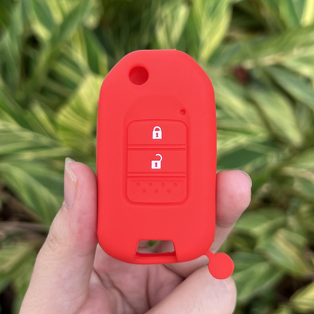 2 3 Buttons Silicone Car Key Cover Protect Skin Shell Rubber Case for Honda Accord 9 Crider Civic Jade SPIRIOR CR-V Fit Flip Key