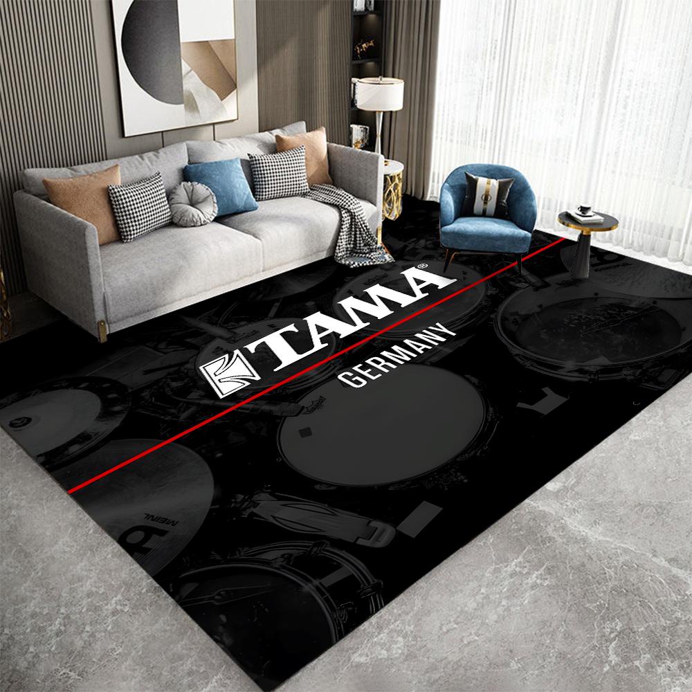 Stylish T-TAMA Drum Print Floor Mat Anti-Slip Carpet for Music Enthusiasts Unique Rug for Jazz or Electronic Drum-Themed Decor