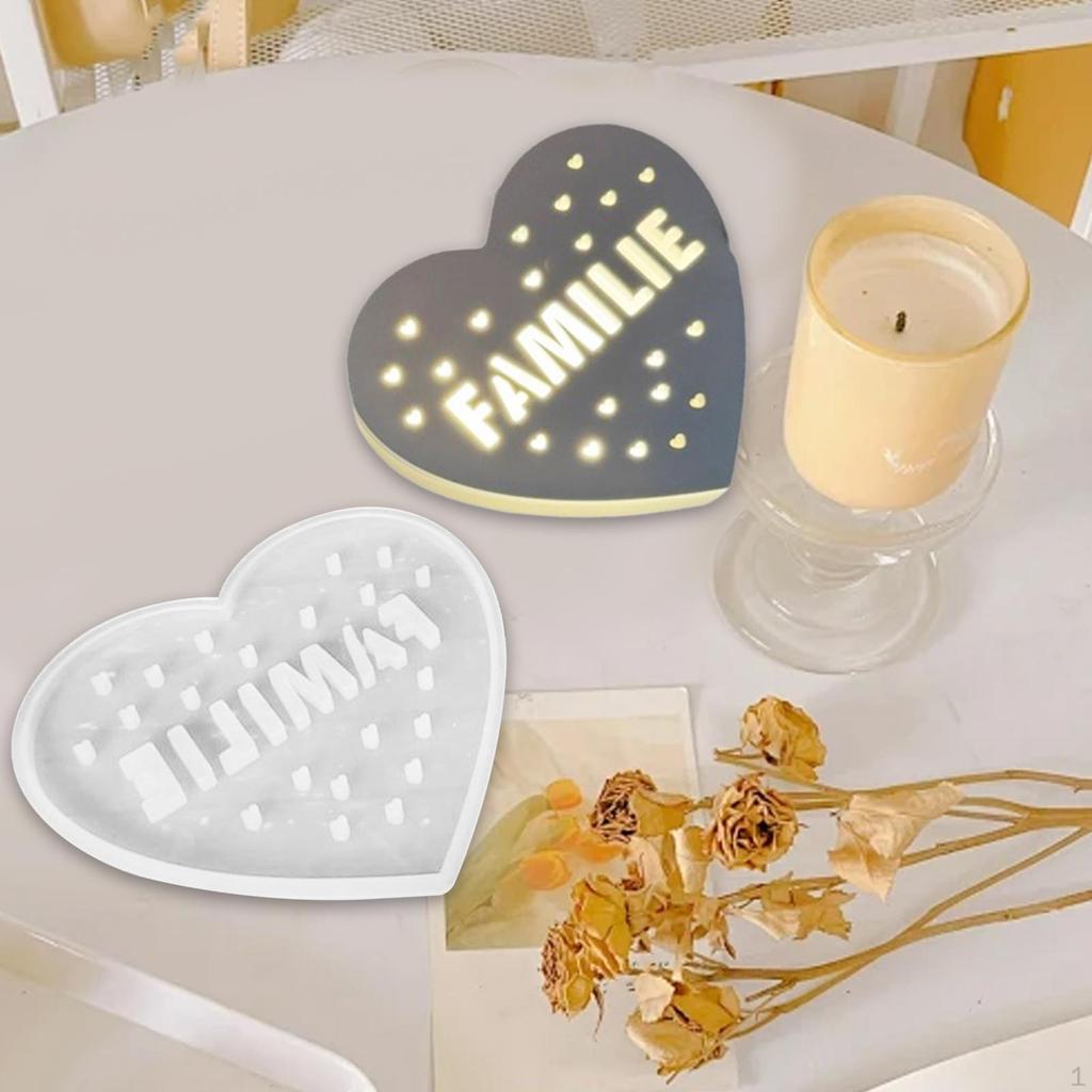 LED Night Light Silicone Model Casting Tool, Heart Shaped ,Plaster Portable Easy To Demould