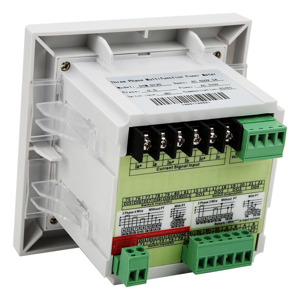 DTM D120 Electric Energy Meter 3 Phase MultiFunction Power Meter AC220V with RS485 Port