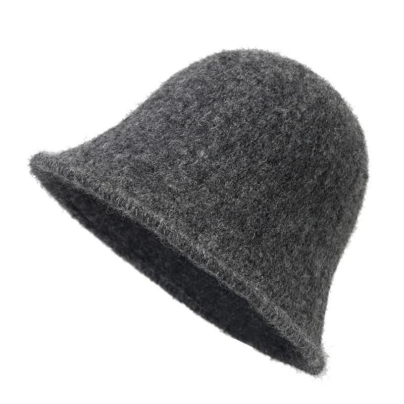 Japanese Real Woolen Vintage Warm Bucket Hat for Women Felt Retro Dome Wool Hats Female Fashion British Style Panama Caps Bonnet