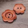 50PCS Vintage Wood Buttons Flower Shaped Sewing Button Overcoat Clothing Button  Clothing Sewing
