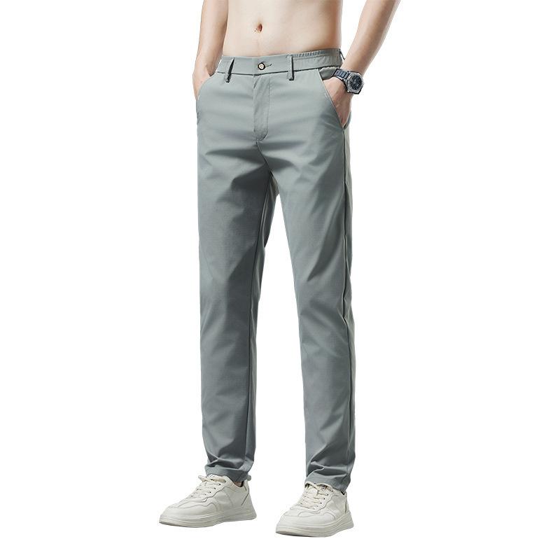 Novidades de Verão: Calças Casuais Masculinas - Pernas Longas, Leves, Calças Stretch de Corte Justo - Calças Esportivas Confortáveis para Homens