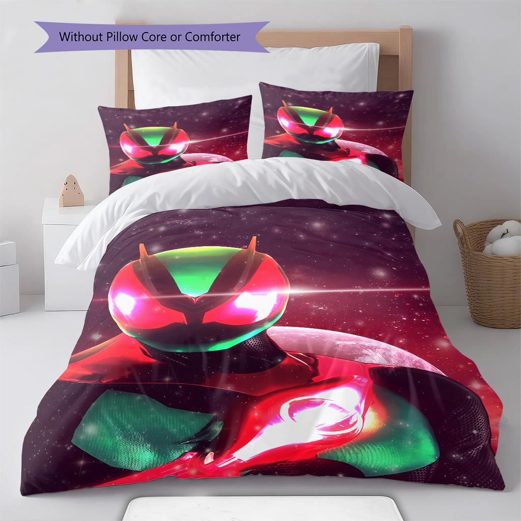 Kamen Rider Close Up Armor Bedding Set Anime Duvet Cover Polyester Soft Bed Linen Set -QJY