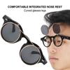 Personality Vintage Punk Style Flip Sunglasses Round Frame Flip Eyewear Eye GlassesBlack