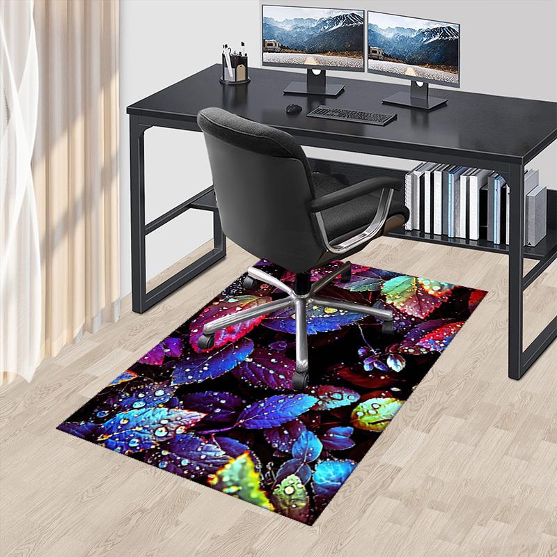 

1pc Anime Cartoon Design Office Chair Mat with Water Droplets and Leaves - Festival Gift for Home Decor, Suitable for All Seasons.A012 60cm by 90cm