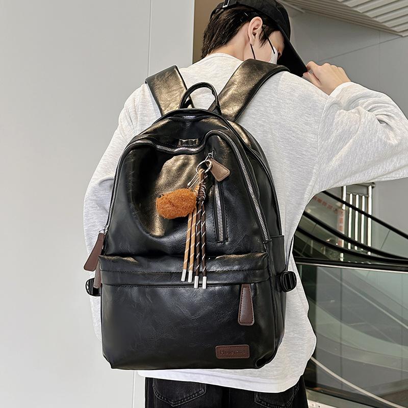 Schoolbag Backpack Women's 1011 New Retro Leather Schoolbag Female College Student High School Student Simple Commuter Backpack Tide