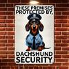 "Dachshund Security" Vertical Tin Sign -  Metal Wall Art for Home, Bar, Cafe & Garage Decor, Decorative