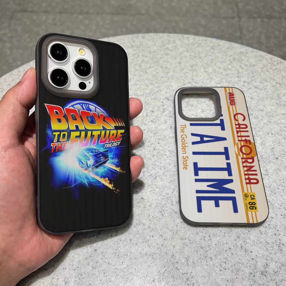 Back To The Future Soft Corrugated Transparent Phone Case For IPhone 17 15 16 11 12 13 14 Pro Max Plus Pro