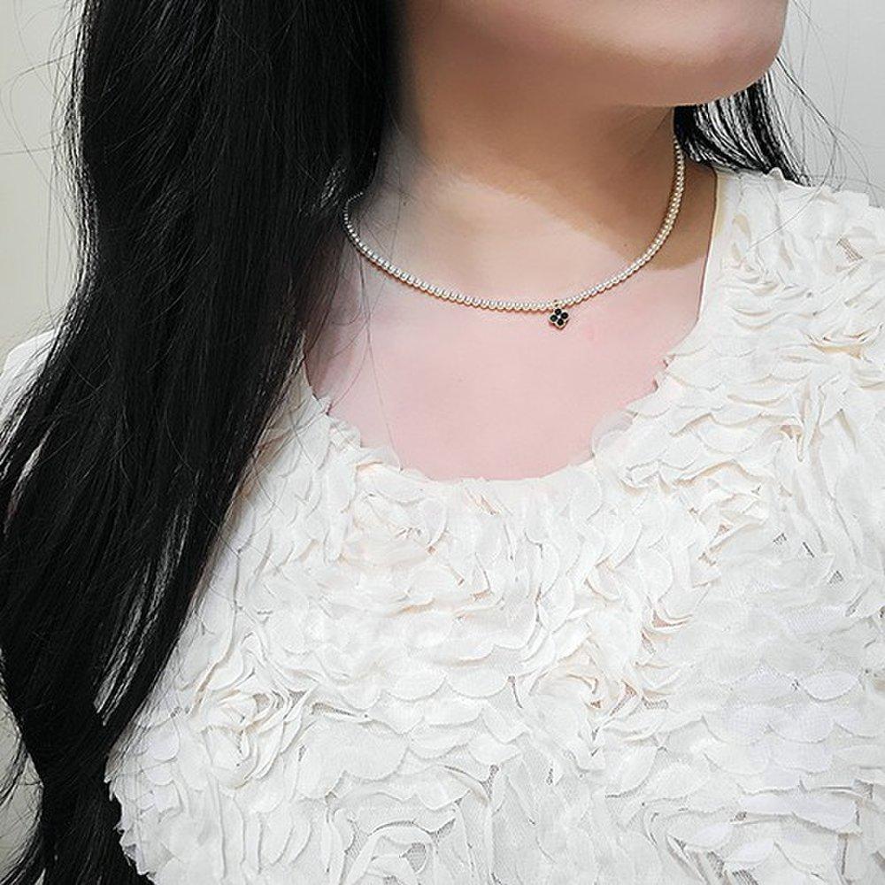 Flower 3mm Pearl Necklace Nk155