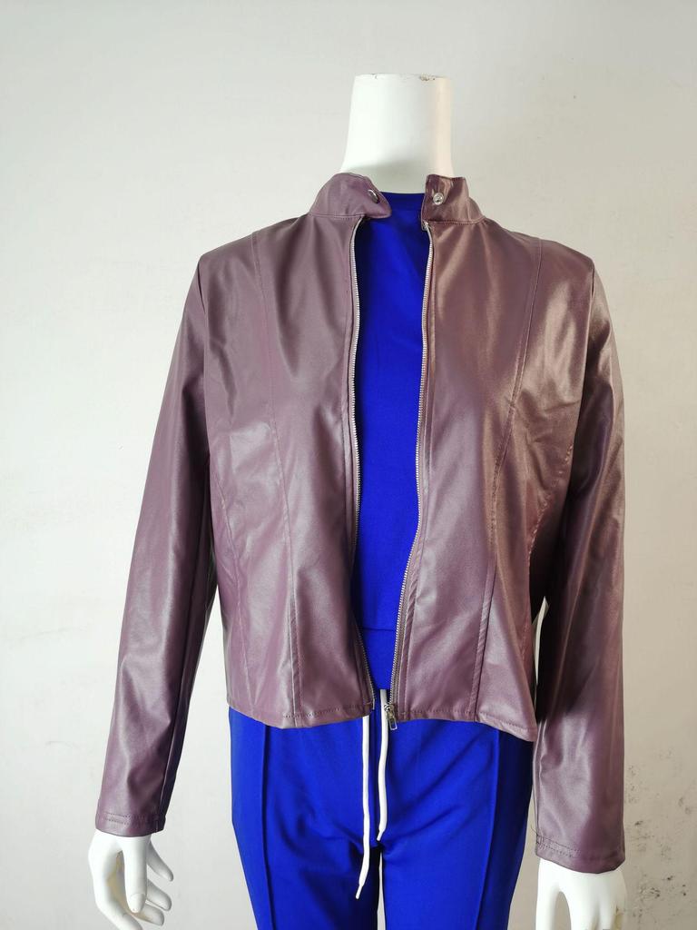 2024 Autumn/Winter Fashion Leather Suit Jacket for Women - European and American Style