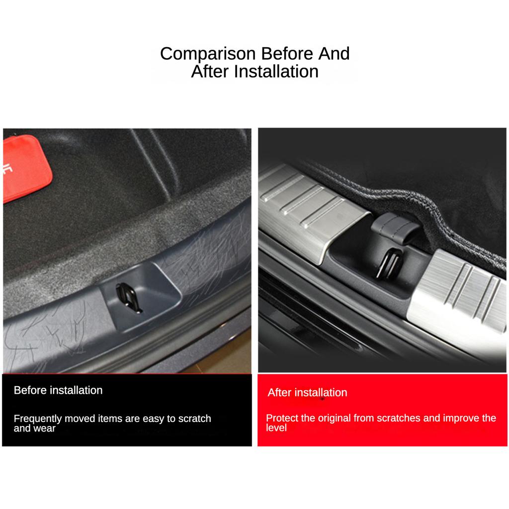 Car Trunk Door Sill Strips Auto Carbon Fiber Rear Bumper Protection Sticker For Tesla Model Y Auto