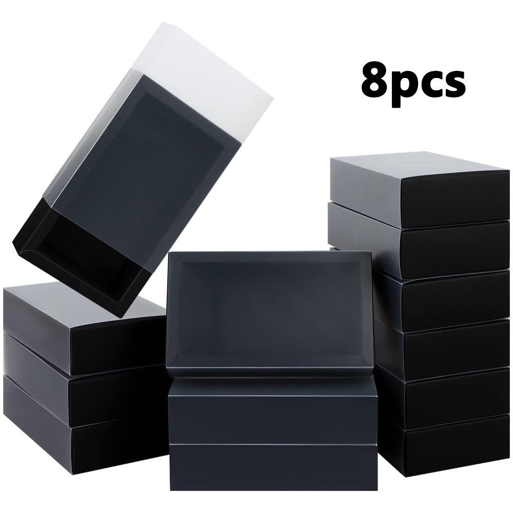 8 ks Obdélníkové zásuvkové kraftové krabičky Kartonové dárkové balicí krabice s matným víčkem Festivalová dárková balicí krabice na párty výslužky, šperky, mýdlo