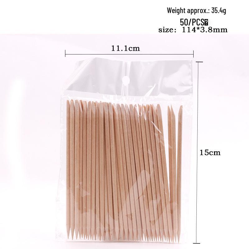 Doppelendiger Orangenholzstab Nagelhautschieber 11,4 cm, 100 Stück/Beutel - Nagel Punktierwerkzeug