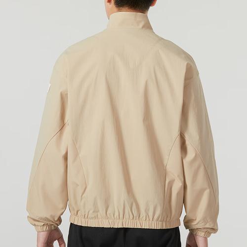 adidas Solid Color Stand Collar Long Sleeve Outdoor Work Jacket Men's Khaki
