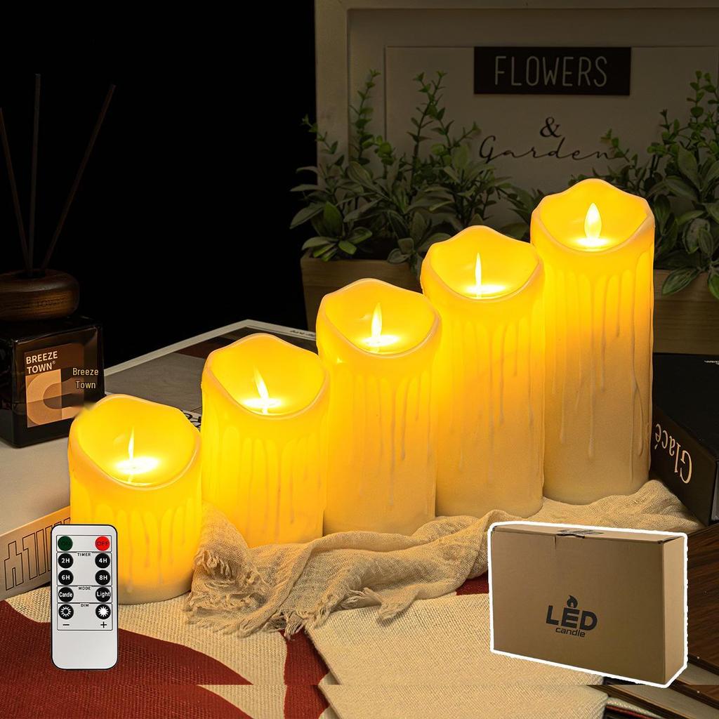 Flickering LED Candles with 10-Key Remote for Weddings, Parties, and Home Decor Script Props