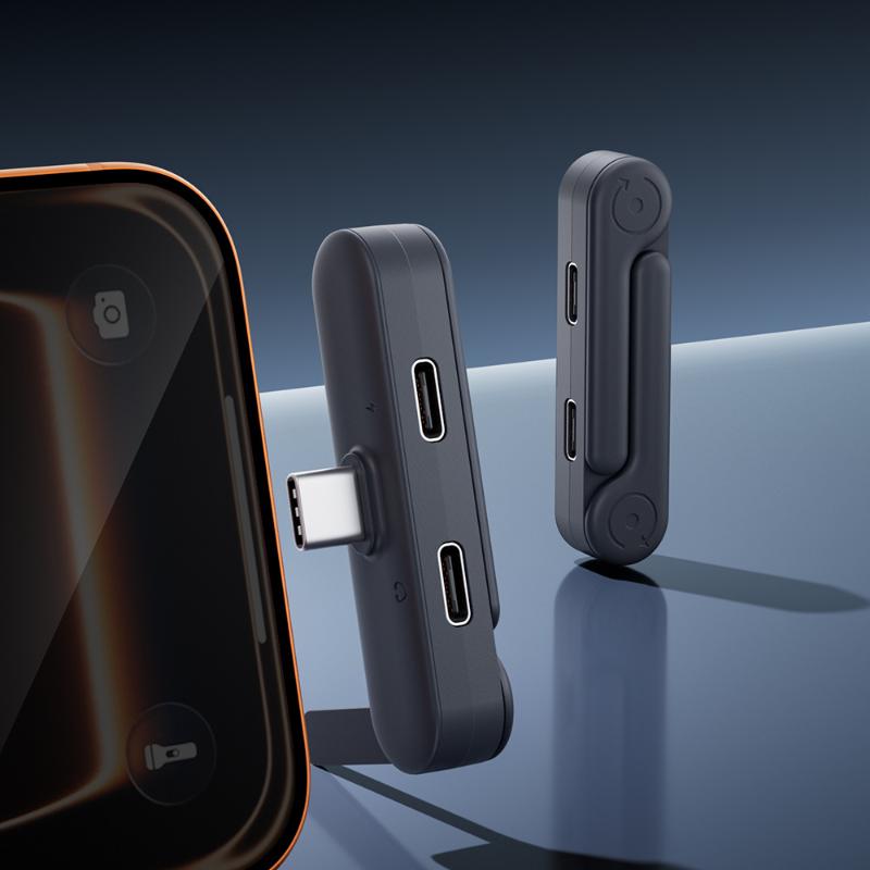 

2 In 1 Type-C Fast Charging Foldable Adapter Usb C Elbow Multifunctional Mobile Phone Charging Bracket Earphones Audio Converter чорний