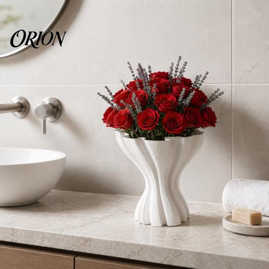 Vaso Stampa 3D Integrato Vasi Stampati, Elegante Vaso Pieghettato, Fioriera Minimalista Intrecciata Portafiori Decorativi Multiuso, Nordico