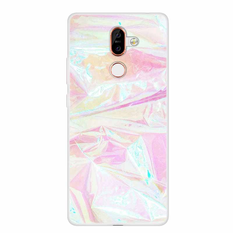 För Nokia 7 Plus Fodral Marmor Mjuk Silikon Baksida Telefonfodral Modefodral Coque Nokia7 Plus Stötsäkert Fundas