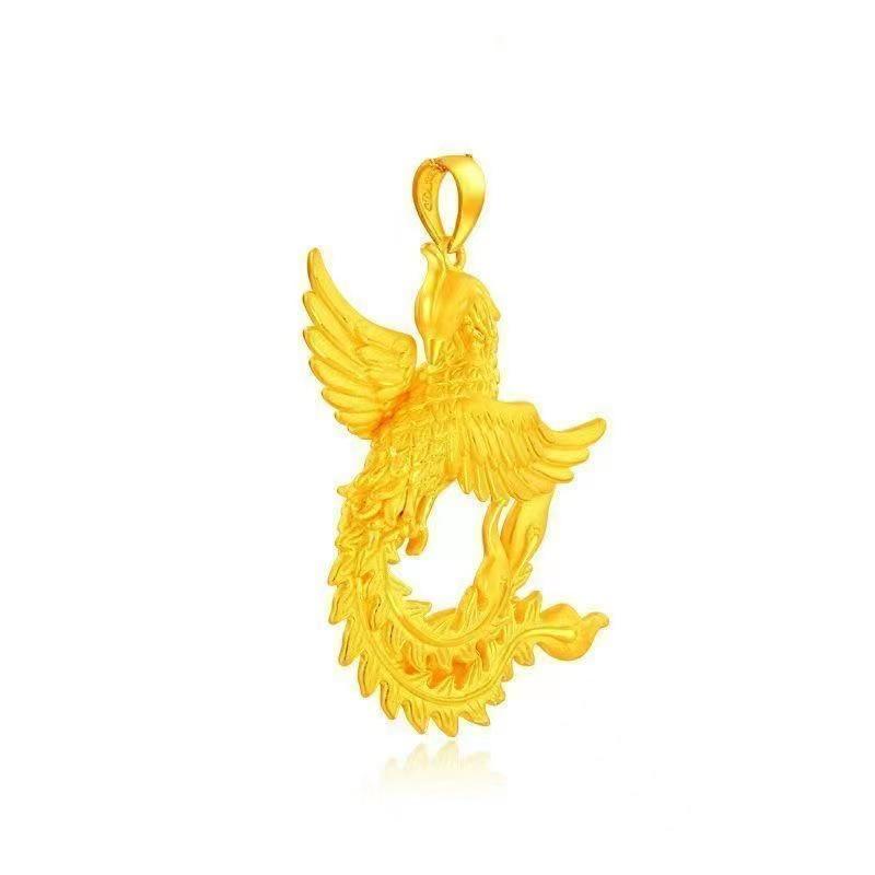 Unisex Exquisite Phoenix Feather Pendant Necklace - Stylish and Elegant Design