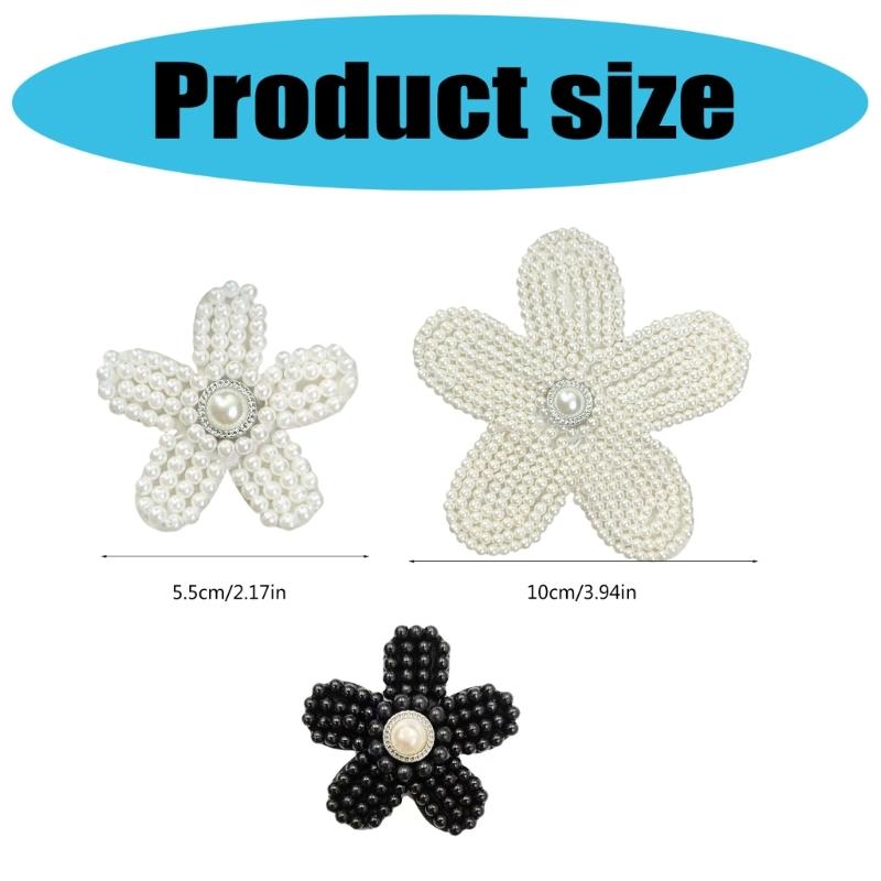 10 Pcs Handmade Sewing Patches Imitation Pearls Flower Patches for Clothing Jeans Hat Bag Lovely Decorative Patches