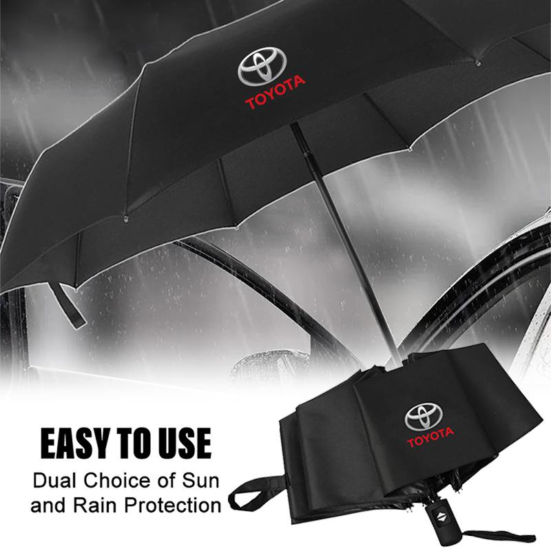 Car Automatic Folding Umbrella Portable Sunshade For Toyota Hilux Aygo Yaris Camry CHR Rav4 Scratch Protection Decorative Paster
