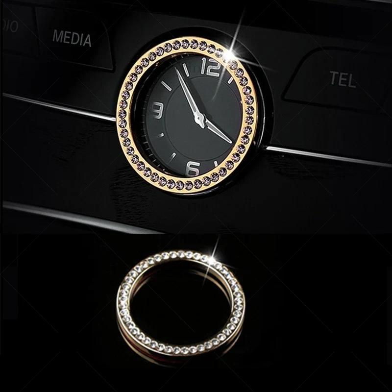 For Mercedes-Benz C E S Class W205 W213 W222 Crystal Style Car Center Front Clock Ring Cover Trim Car Interior Accessories RSTUV1