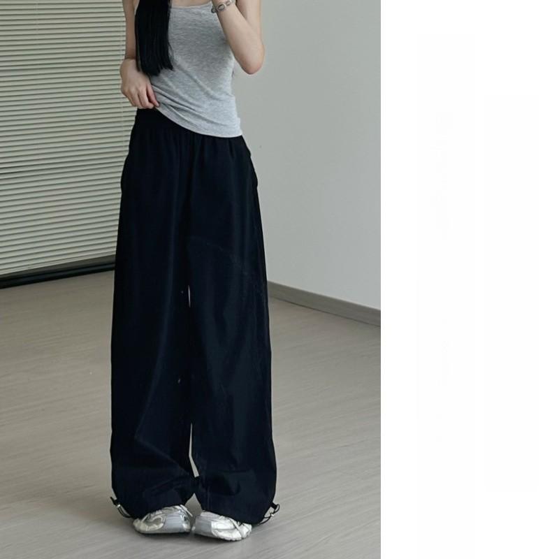 Womens Cargo Pants Summer Thin High Waist Wide Leg With Pockets For Casual Streetwear
